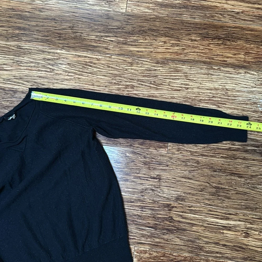 J. Crew black merino wool scoop neck long sleeve sweater size large